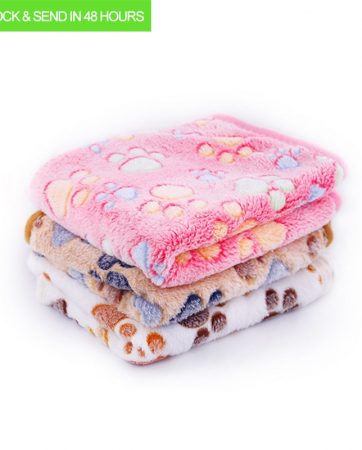 3 Colors 40x60cm 75x50cm Cute Floral Pet Sleep Warm Paw Print towel Dog Cat Puppy Fleece Soft Dog Blanket Pet Dog Beds Mat