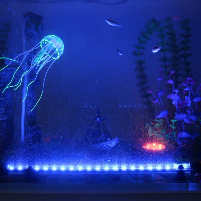 Waterproof LED Aquarium Lights Fish Tank Light Bar Blue/White 19/29/39/49CM Submersible Underwater Clip Lamp Aquatic Decor EU