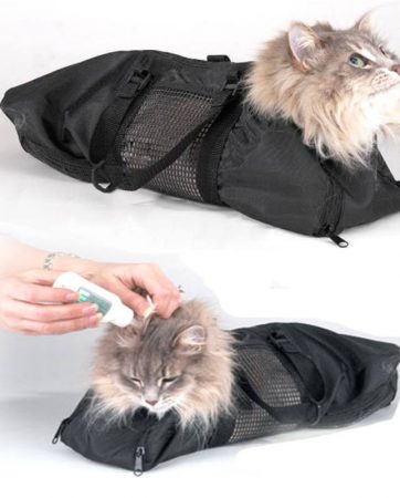 Adjustable Mesh Cat Grooming Bath Bag Cats Washing Bags For Pet Bathing Nail Trimming Injecting Anti Scratch Bite Restraint