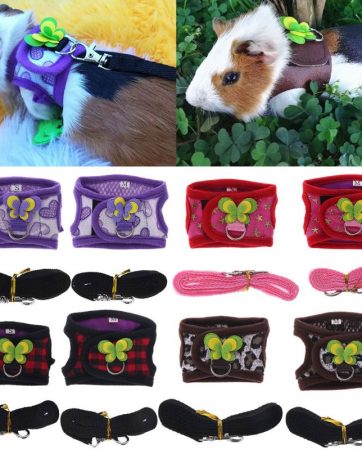 Hamster Harness Vest Adjustable Leash Set for Guinea Pig Chinchilla Mice Rat Ferret Small Animal Accessorie