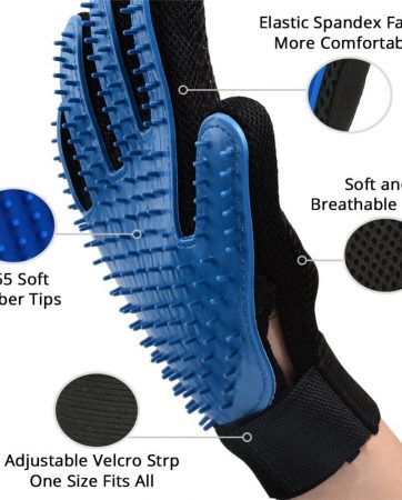NICREW cat grooming glove for cats wool glove Pet Hair Deshedding Brush Comb Glove For Pet Dog Cleaning Massage Glove For Animal