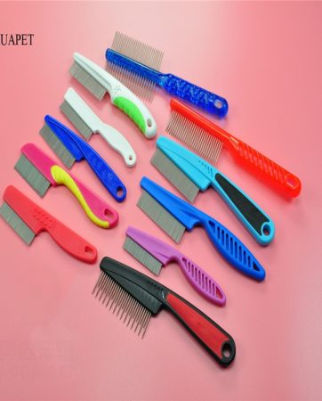 AHUAPET Cat Dog Grooming Supply Cat Dog Comb Stainless Steel Needle Remove Flea Cat Grooming Brush Comb Clean Tool Chihuahua E