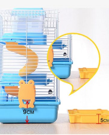 3-Storey Pet Hamster Cage Luxury House Portable Mice Home Rodent Cage Habitat Decoration