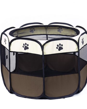 Portable Folding Pet Carrier Tent Dog House Playpen Multi-functionable Cage Dog Easy Operation Octagon Fence Breathable Cat Tent