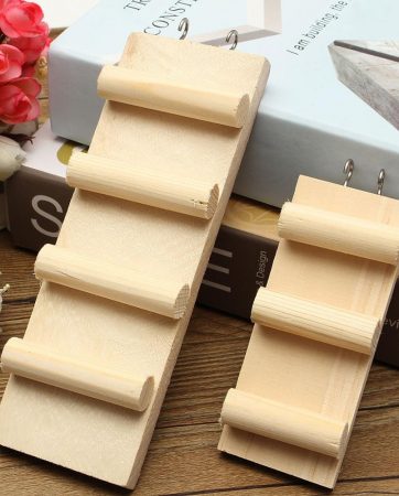 Mouse Parrot Bird Hamster Ladder Stand Playground Wooden Bridge Shelf Cage Toys